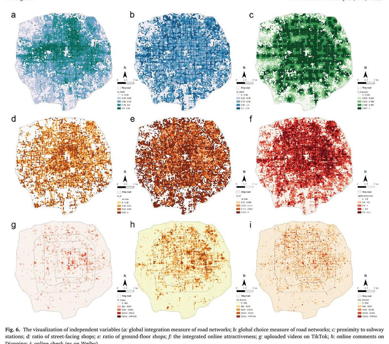 Uncovering how online attractiveness mediates and moderates the impact of multi-scale transportation accessibility on non-work mobility