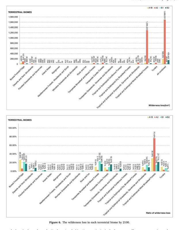 Global projections of future wilderness decline under multiple IPCC Special Report on Emissions Scenarios