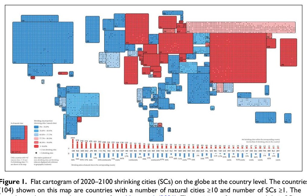 Future shrinking cities on the globe: A projection map for 2020–2100 based on global gridded population dataset