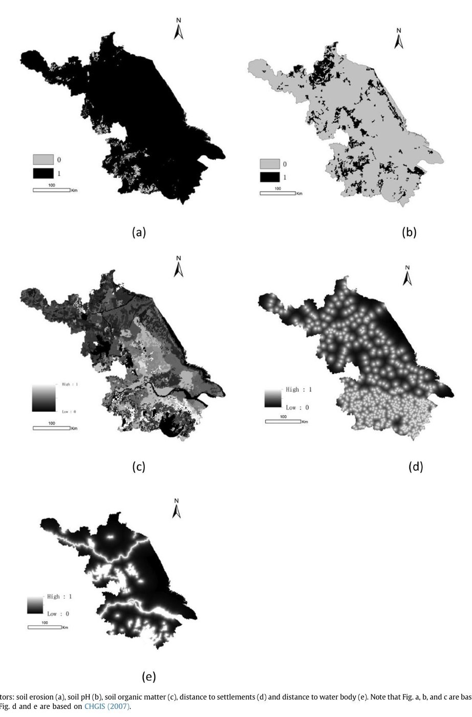 Reconstruction of historical arable land use patterns using constrained cellular automata: A case study of Jiangsu, China