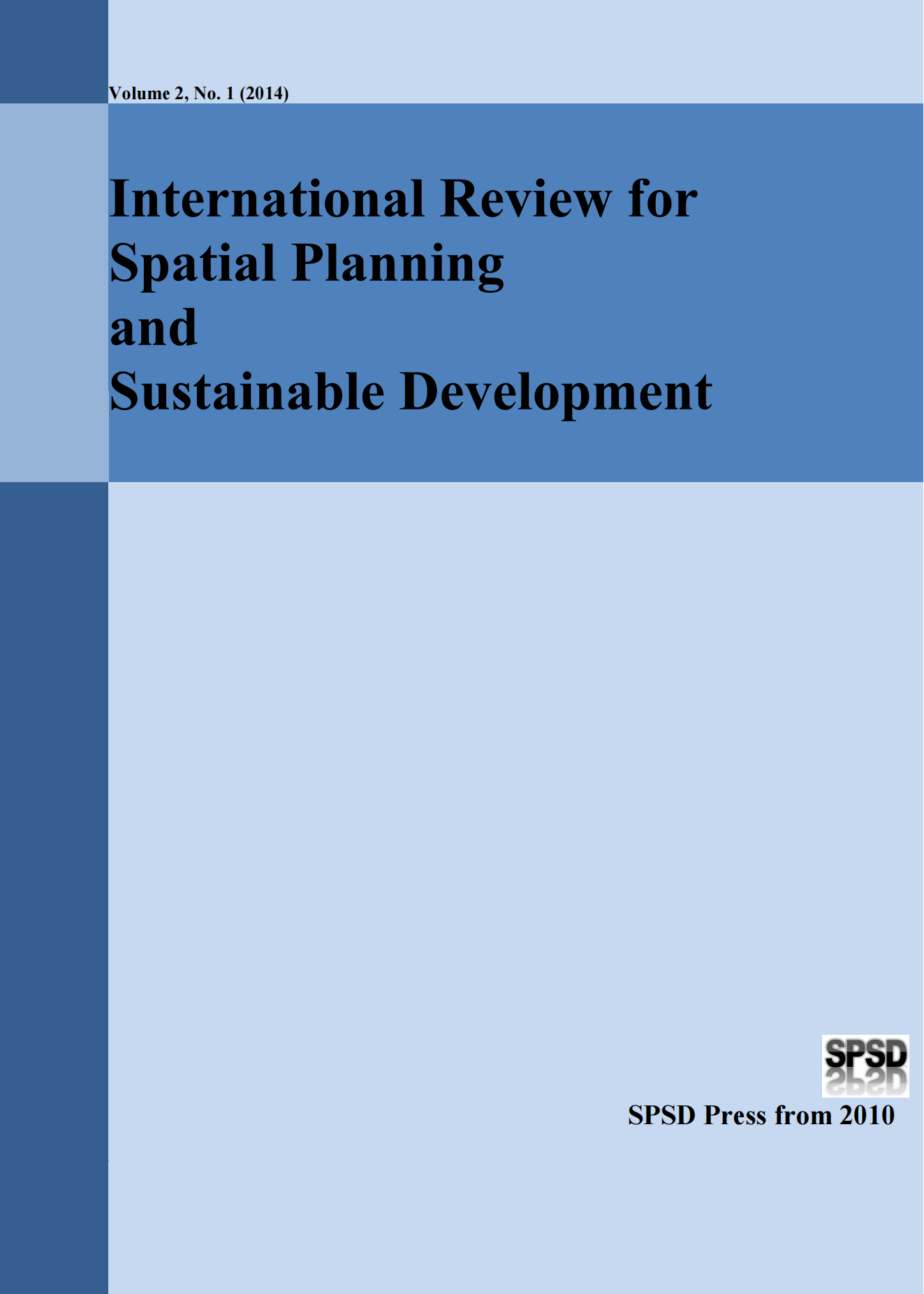 International Review for Spatial Planning and Sustainable Development (IRSPSD)